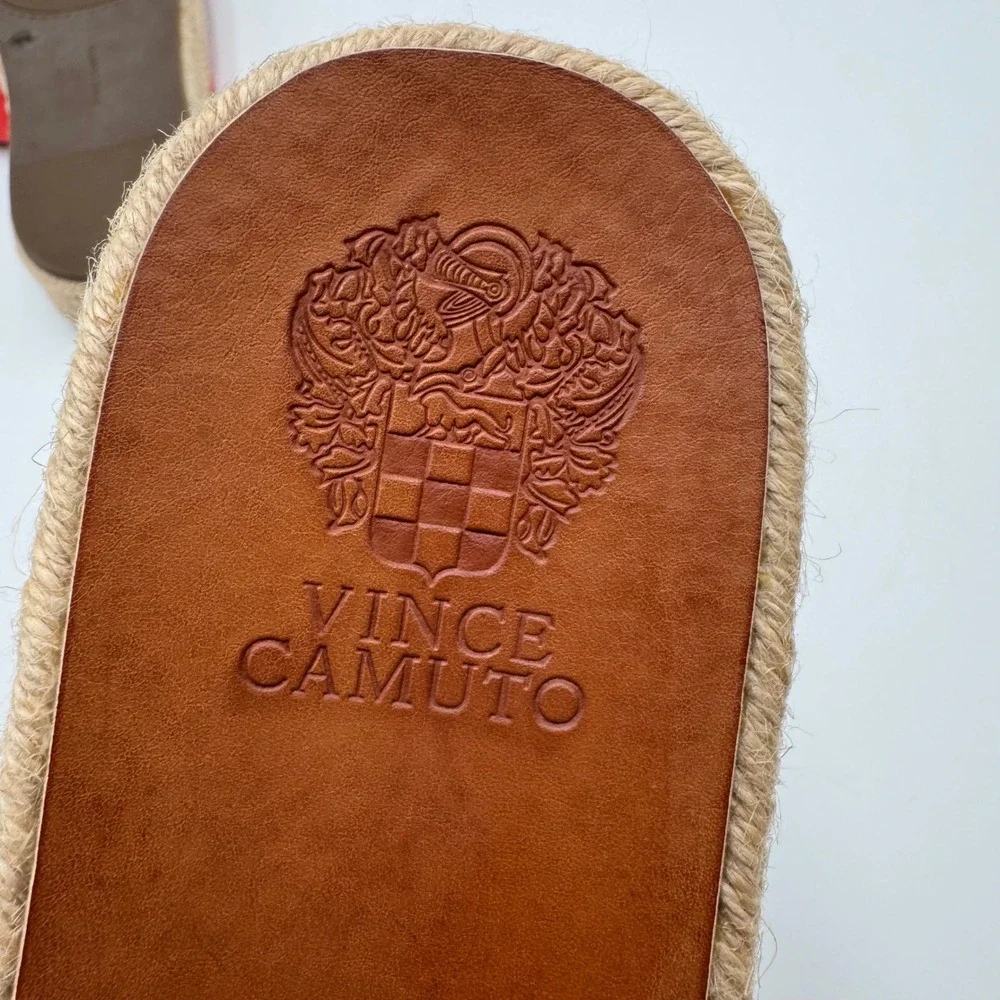 Vince Camuto Carran Red Leather Criss Cross Espadrille Slide Sandals Womens 9M